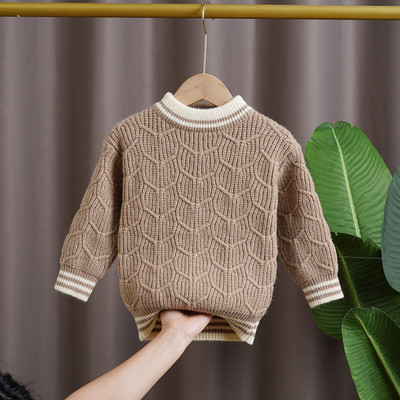 Pulovere pentru băieți Haine de iarnă Fete Copii Moda pentru sugari Copii noi Gât rotund Gros Cald Moale Copii Tricotat Costom
