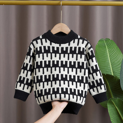 Pulovere pentru băieți Haine de iarnă Fete Copii Moda pentru sugari Copii noi Gât rotund Gros Cald Moale Copii Tricotat Costom