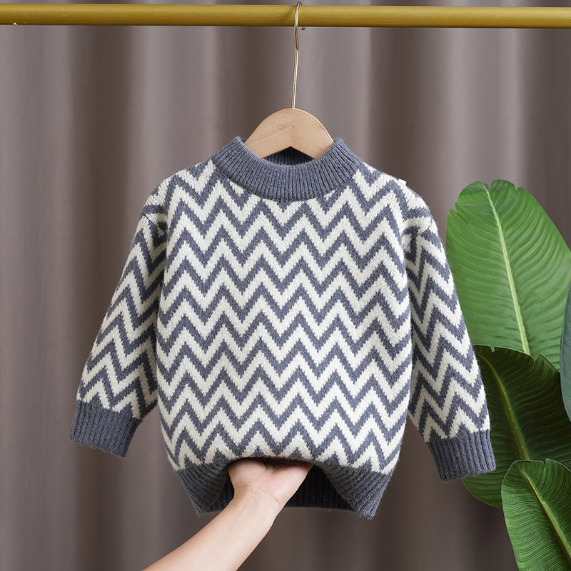 Pulovere pentru băieți Haine de iarnă Fete Copii Moda pentru sugari Copii noi Gât rotund Gros Cald Moale Copii Tricotat Costom