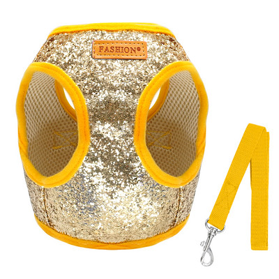 Set de ham și lesă pentru pisici cu paiete glisante, ham reglabil pentru cățeluș, pisicuță, hamuri de mers, centură de tracțiune pentru câini de talie mică, pisici