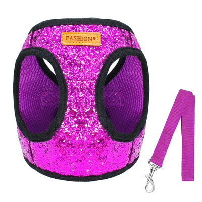 Set de ham și lesă pentru pisici cu paiete glisante, ham reglabil pentru cățeluș, pisicuță, hamuri de mers, centură de tracțiune pentru câini de talie mică, pisici