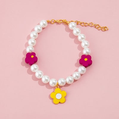 Kassi kaelarihm kaelakee reguleeritav lemmiklooma kaelarihm Princess Style Pearl Kitten Charm lille kaelarihm kasside ja kutsikate aksessuaaride kaunistamiseks