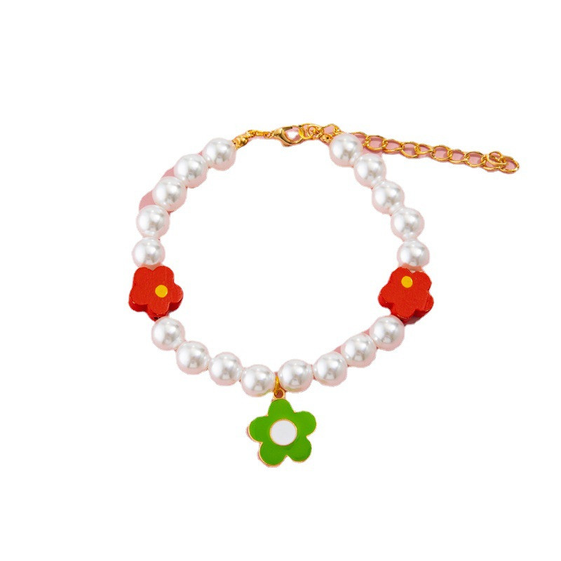 Kassi kaelarihm kaelakee reguleeritav lemmiklooma kaelarihm Princess Style Pearl Kitten Charm lille kaelarihm kasside ja kutsikate aksessuaaride kaunistamiseks