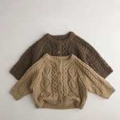 Harajuku Εξωτερικά ενδύματα Πλεκτά Στριφτή Ζακέτα Πουλόβερ Βρεφικά αγόρια Κορίτσια Χειμερινά Ρούχα Πυκνά Ζεστά Παιδικά Πουλόβερ Casual Πλεκτά