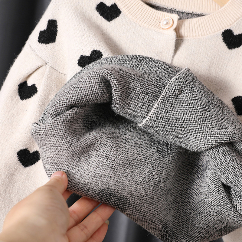 2022. aasta sügisene kevad, tüdrukute kampsunid, riided, laste riided, puuvillased, kootud, kampsunid, tüdrukud, armsad südamega kampsunid, kardiganid