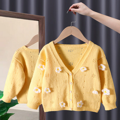 Pulover Albastru pentru Fata Toamna Iarna Pulover tricotat Cardigan Albă ca Zăpada Fete Jachetă Cardigan Manta Bumbac Pulover Copii