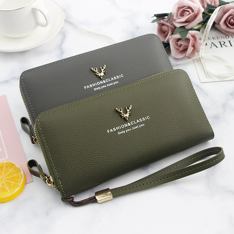 Uus mood naiste siduriga Portefeuille rahakott, suure mahutavusega rahakott, pikk lühike münditasku PU-nahast naiste disainrahakotid