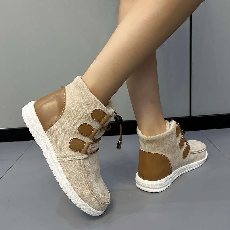 2023 Pantofi de iarnă pentru femei Botine de damă cu șireturi în față Plate cu pantofi de damă ocazional Cizme de damă ușoare și calde cu toc scăzut