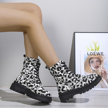 2023 Χειμερινά παπούτσια για γυναικείες μπότες με κορδόνια στο μπροστινό μέρος Γυναικείες μπότες Πλατφόρμας Γυναικεία παπούτσια με τετράγωνο τακούνι Γυναικεία παπούτσια με στρογγυλά μύτη Γυναικείες μπότες