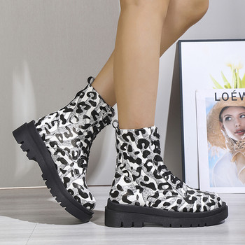 2023 Χειμερινά παπούτσια για γυναικείες μπότες με κορδόνια στο μπροστινό μέρος Γυναικείες μπότες Πλατφόρμας Γυναικεία παπούτσια με τετράγωνο τακούνι Γυναικεία παπούτσια με στρογγυλά μύτη Γυναικείες μπότες