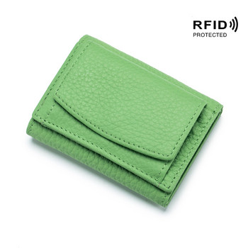 RFID κοντά πορτοφόλια πρώτης στρώσης Θήκη κάρτας από δέρμα  Μικρή τσάντα αποθήκευσης για κέρματα τσάντα με κλιπ συμπλέκτη για άνδρες Γυναικεία