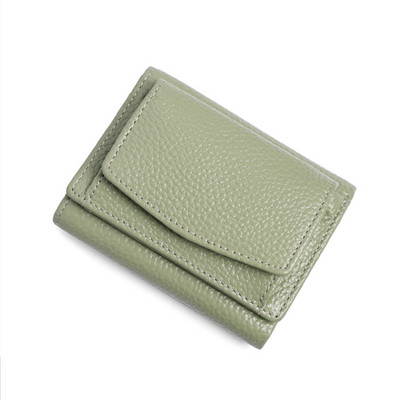 Τριπλό γυναικείο κοντό πορτοφόλι Χρήματα Μίνι χαριτωμένος συμπλέκτης Θηλυκό μονόχρωμο δερμάτινο τσάντα με φερμουάρ