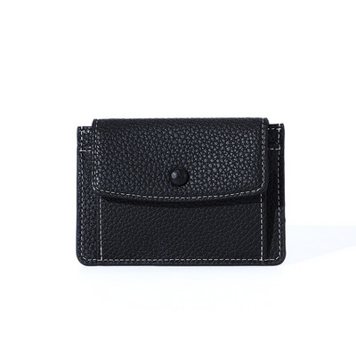 Τριπλό γυναικείο κοντό πορτοφόλι Χρήματα Μίνι χαριτωμένος συμπλέκτης Θηλυκό μονόχρωμο δερμάτινο τσάντα με φερμουάρ