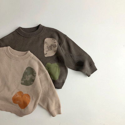 Laste Graffiti Vintage kootud kampsun, soliidne O-kaelusega alussärk Beebipoistele Tüdrukutele Pullover Kootud Džemprid Vabaaja kudumid