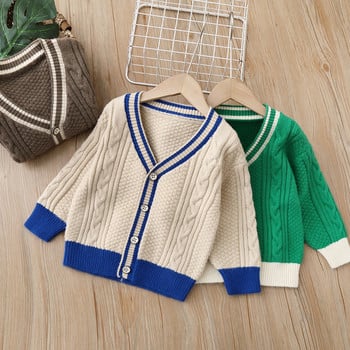 Bbay Girls Boy\'s Patchwork Χρώμα πουλόβερ Ζακέτα Παιδικό Πανωφόρι 2022 Φθινόπωρο Χειμώνας Νέα μοντέρνα πουλόβερ Causal Kid Boy