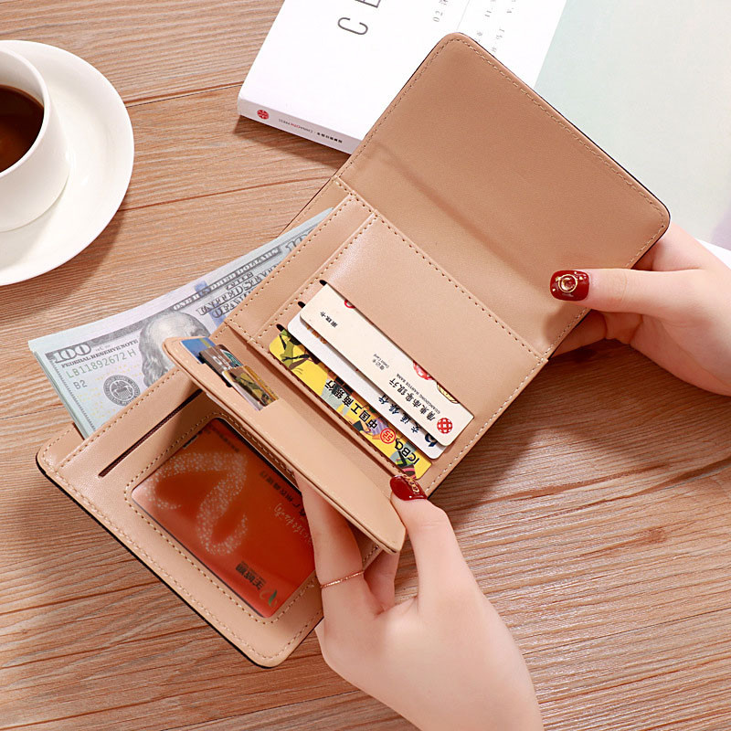 Uus mood naiste siduriga Portefeuille rahakott, suure mahutavusega rahakott, pikk lühike münditasku PU-nahast naiste disainrahakotid