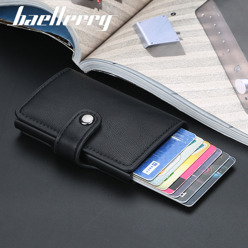 Νέα θήκη πιστωτικής κάρτας επαγγελματικής ταυτότητας Ανδρικά και γυναικεία Μεταλλικά RFID Vintage Aluminium Box PU Δερμάτινη κάρτα Πορτοφόλι Σημείωση Carbon