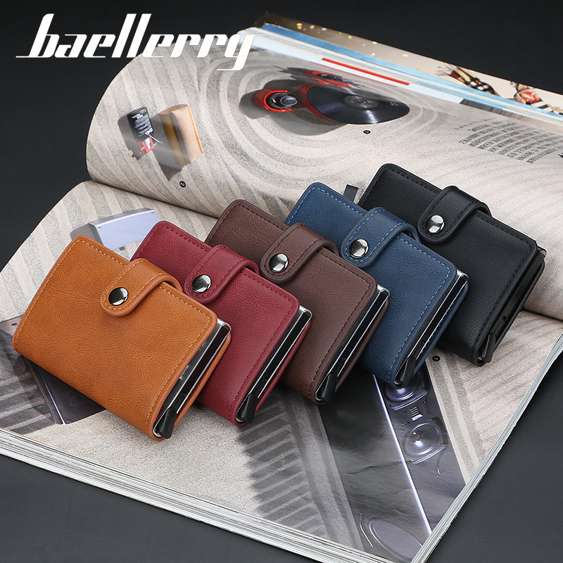 Νέα θήκη πιστωτικής κάρτας επαγγελματικής ταυτότητας Ανδρικά και γυναικεία Μεταλλικά RFID Vintage Aluminium Box PU Δερμάτινη κάρτα Πορτοφόλι Σημείωση Carbon