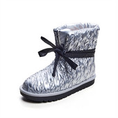 Μόδα γυναικεία μπότα χιονιού 2022 Νέα χειμωνιάτικη βελούδινη παχυντική μπότα αστραγάλου αδιάβροχη υφασμάτινη κορδέλα Ελαφρύ βαμβακερό παπούτσι Mujer