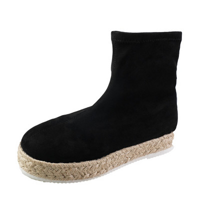 Pantofi de damă la promoție 2023 Cizme de damă cu mâneci noi de iarnă din piele intoarsa varf rotund, solid, scurt, cu platforma, cizme ocazional de marime mare