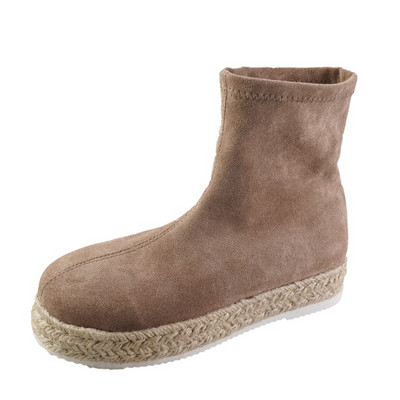 Pantofi de damă la promoție 2023 Cizme de damă cu mâneci noi de iarnă din piele intoarsa varf rotund, solid, scurt, cu platforma, cizme ocazional de marime mare