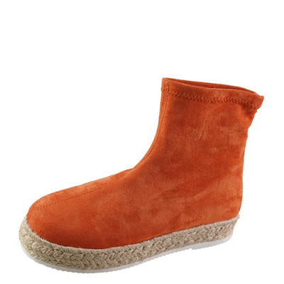 Pantofi de damă la promoție 2023 Cizme de damă cu mâneci noi de iarnă din piele intoarsa varf rotund, solid, scurt, cu platforma, cizme ocazional de marime mare