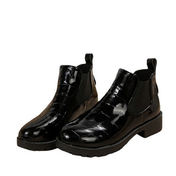 Дамски обувки с големи размери 2023 Базови дамски ботуши Горещи разпродажби Боти до глезена Дамски еластични обувки с кръгли пръсти с квадратен ток Дамски