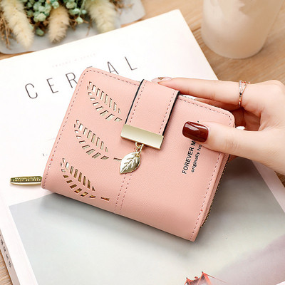 Frunze goale, piele PU, portofel lung pentru femei, portmonee pentru femei, fermoar, fermoar, ambreiaj, ID, suporturi pentru carduri de credit, clemă pentru geanta de bani