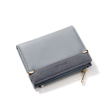 Γυναικεία πορτοφόλια Δερμάτινο γυναικείο πορτοφόλι Mini Hasp Στερεά θήκη πολλαπλών καρτών Fashion Coin κοντά πορτοφόλια Λεπτό μικρό φερμουάρ για πορτοφόλι