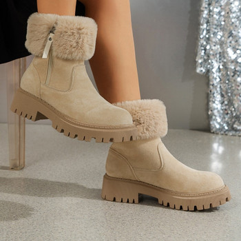 Обувки за жени 2023 Зимни поларени топли дамски ботуши за сняг Нехлъзгащи се ботуши на платформа Плюс размер 42 Ежедневни обувки на открито Дамски
