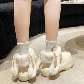 Дамски обувки 2023 г. Сладки анимационни зимни дамски ботуши Модни къси ботуши с кръгли пръсти и дебела подметка Водоустойчиви нехлъзгащи се памучни ботуши
