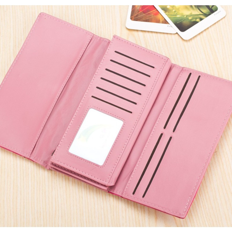 Kunstnahast pikk rahakott naiste matt nahast naiste rahakott Kvaliteetne naiste rahakott kaardikott Ühevärviline naiste ärikott