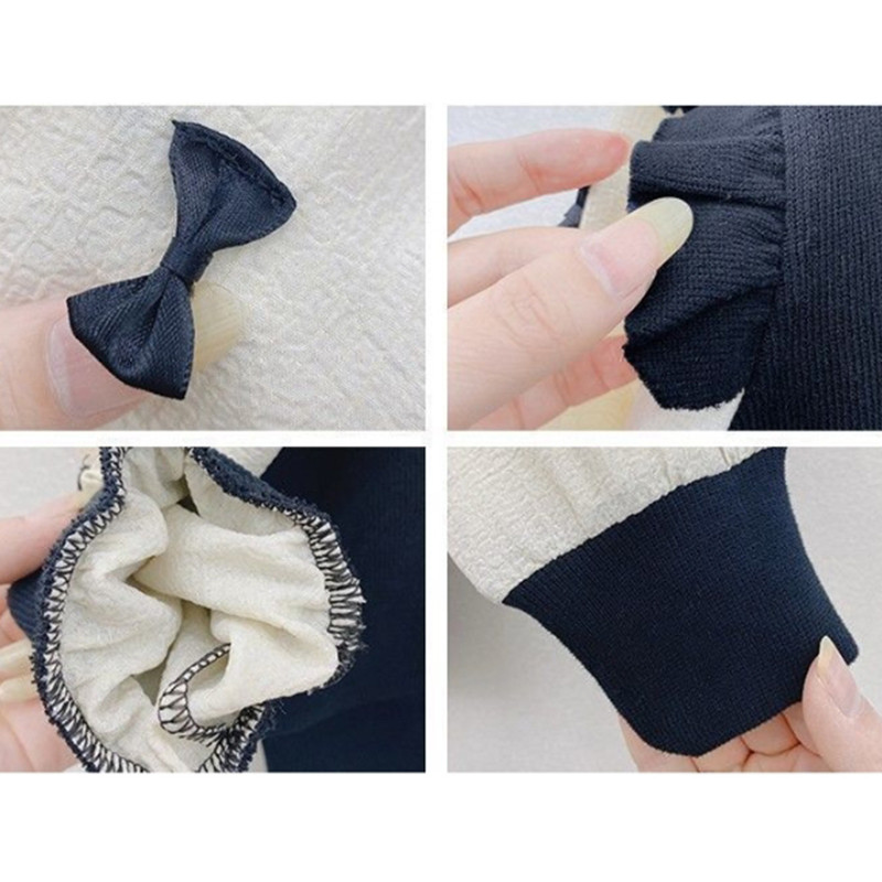 Toamnă Iarnă Moda Coreeană Patchwork Kawaii Fete Hanorace Mâneci lungi Îmbrăcăminte pentru copii Dulci Copii Drăguț Topuri Pulover