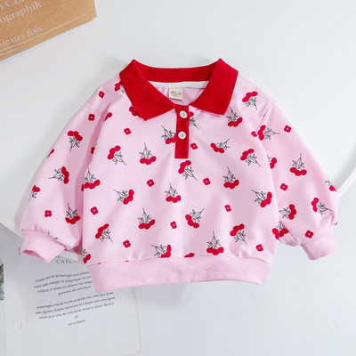 Hanorace cu mânecă lungă cu imprimeu floral, primăvară, toamnă, pentru fete