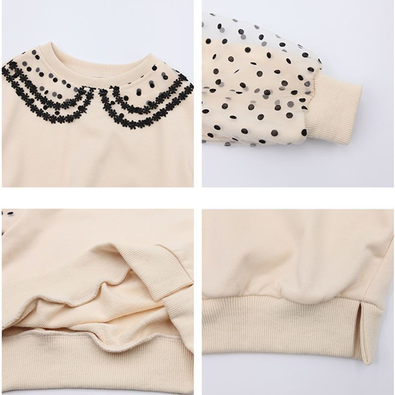 Primavara Toamna Dantela Buline Fete Drăguțe Hanorace Moda Kawaii Pulover Copii Îmbrăcăminte pentru Copii Dulci Patchwork Chic Topuri