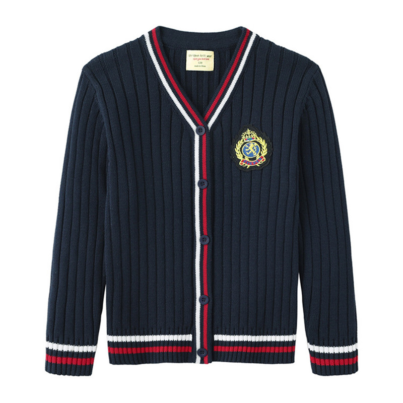 Φθινόπωρο Νέα Παιδικά Αγόρια Κοριτσίστικα Ζακέτα Βρεφικά Πουλόβερ Νήπιο Πλεκτό Ζακέτες Πλεκτά Σχολικό Στιλ Βαμβακερά μπλουζάκια μεγάλου αγοριού 4-12 ετών