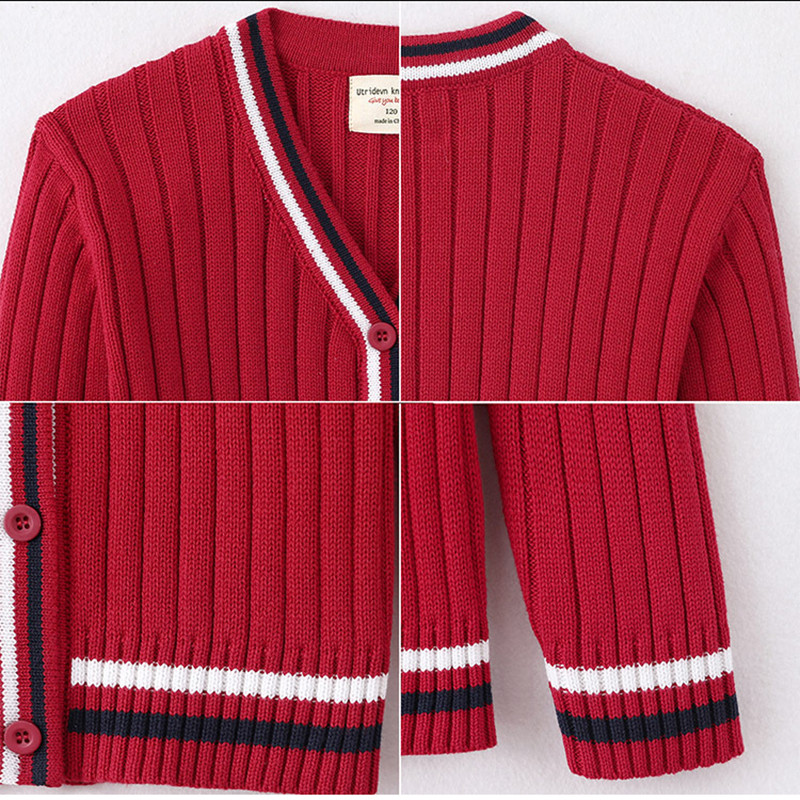 Φθινόπωρο Νέα Παιδικά Αγόρια Κοριτσίστικα Ζακέτα Βρεφικά Πουλόβερ Νήπιο Πλεκτό Ζακέτες Πλεκτά Σχολικό Στιλ Βαμβακερά μπλουζάκια μεγάλου αγοριού 4-12 ετών