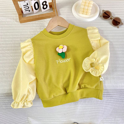 Tüdrukute kevad-sügis lapitööd, lillelised, magusad kampsunid pikkade varrukatega pullover Mood Armsad lasteriided Kawaii laste topid