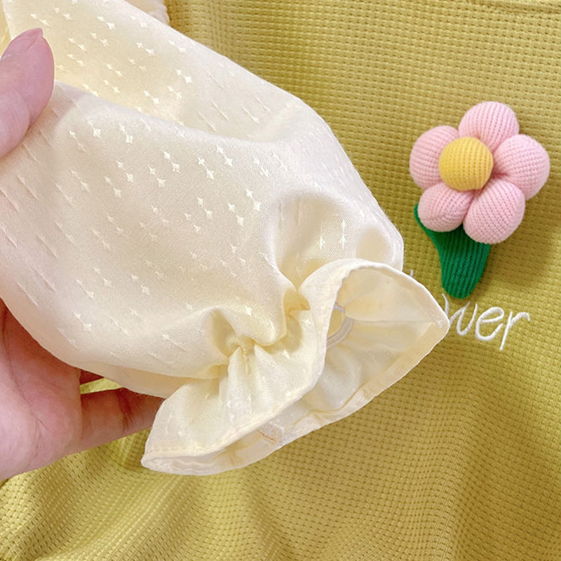 Tüdrukute kevad-sügis lapitööd, lillelised, magusad kampsunid pikkade varrukatega pullover Mood Armsad lasteriided Kawaii laste topid