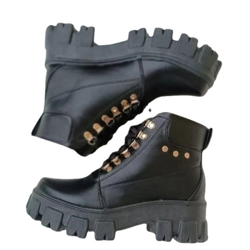 Uued saapad Naiste nöörkingad, mis hoiavad soojas platvormi lukuga poolsaapad, naiste mootorrattasaapad, nöörkingad Botas Mujer