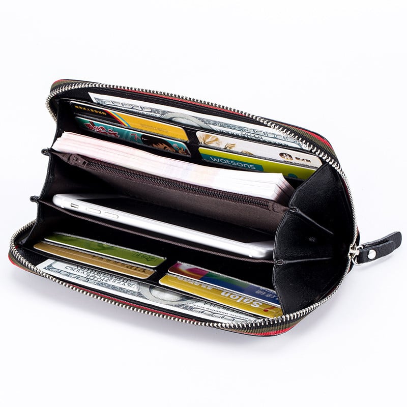  Mehed Naiste Pikk rahakott Unisex tõmblukuga mündikott Lihtsa disainiga ID krediitkaardihoidja Telefoni rahakott Tugev sidur