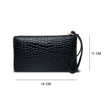 1PC Γυναικείο PU Clutch Μακρύ περιστασιακό πορτοφόλι Litchi Grain Coin τσάντα Γυναικεία τσάντα Τσάντες καρπού Τσέπη τηλεφώνου με φερμουάρ Θήκη πιστωτικής κάρτας