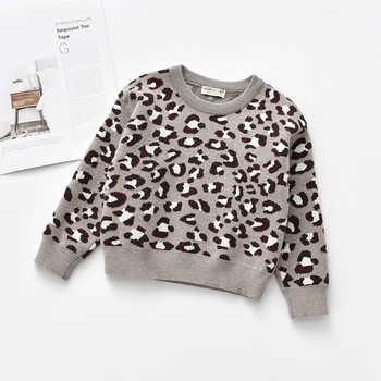 Нови детски пуловери с леопардов принт с дълги ръкави, бебета, момчета, есен, зима, бебешки момичета, плетени детски пуловери