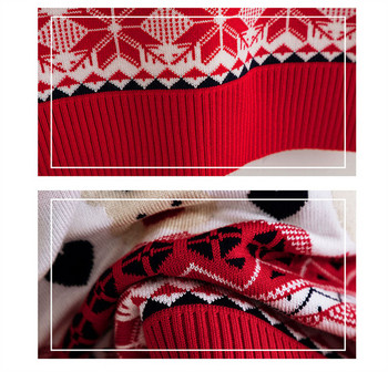 Коледен детски пуловер Есенно облекло 3-7 години Бебе момичета Момчета Плетива Пуловер Плетен пуловер 2023 Детски парти пуловери