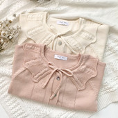 deer jonmi 2022, primăvară, noua fetițe, pulovere tricotate, guler cu volane, cardigan, haine, stil coreean, pentru copii