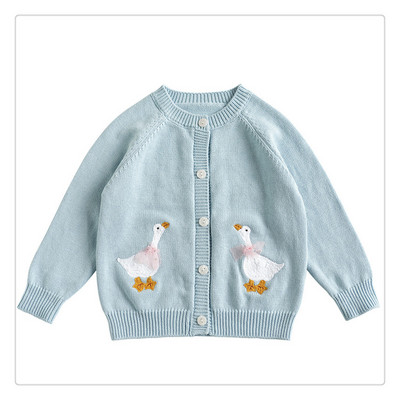 deer jonmi Nou Toamnă Iarnă Copii Pulovere tricotate din bumbac Broderie din desene animate Bebeluși Pulover cardigan casual drăguț