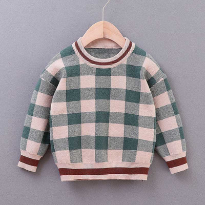 Amya baba őszi téli fiúk kötött pulóverek kockás pulóverek gyerek pulóverek csecsemő ruhák karácsonyi kisgyermek fiú téli felsők