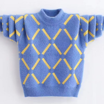 Детски пуловер за момчета 2022 Зимен пуловер Момчета Плетени топли пуловери Модни детски горнища 6 8 10 12 години Тийнейджърски 110-160