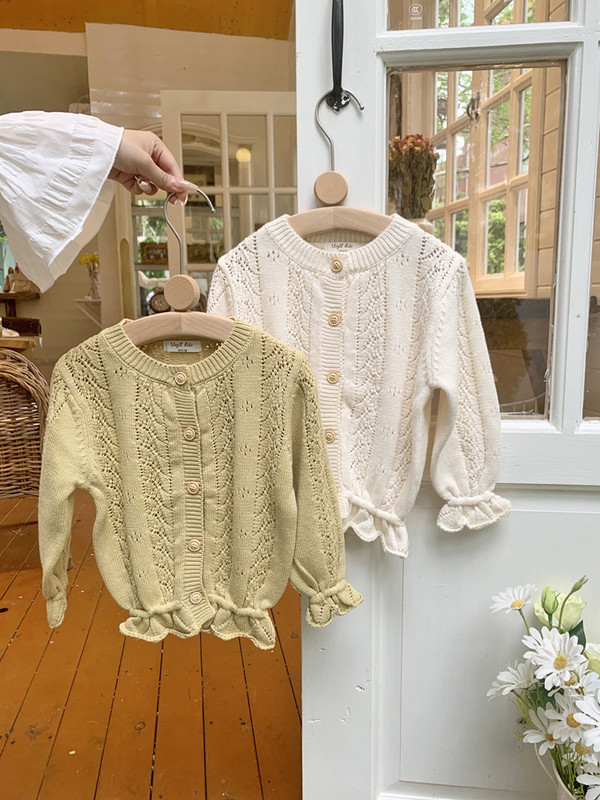 cerb jonmi 2023 toamna stil coreean copii pulovere tricotate scobit volane maneci evazate pulover cardigan fetite