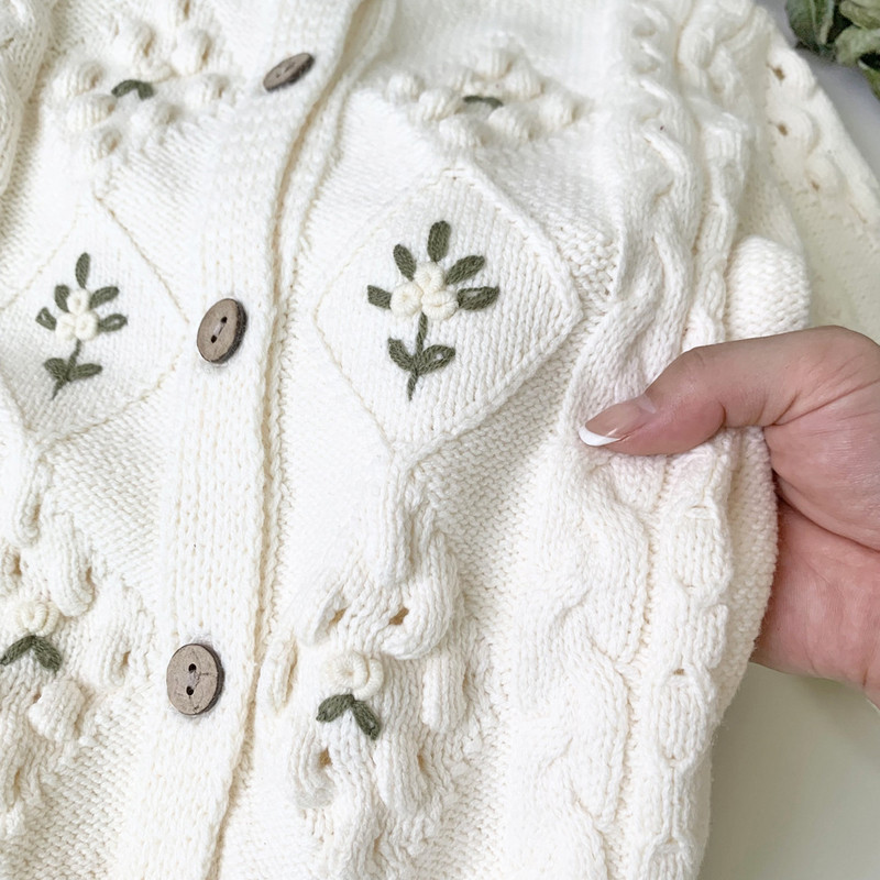 szarvas jonmi 2023 új őszi koreai stílusú gyerek hímzés kötött pulóverek baba lányoknak horgolt kardigán kabátok karácsonyi pulóver